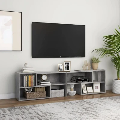 Afbeelding van Tv meubel 149x30x52 cm spaanplaat betongrijs