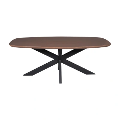 Afbeelding van Eettafel Madison Walnut 200 cm Deens Ovaal Poot Black