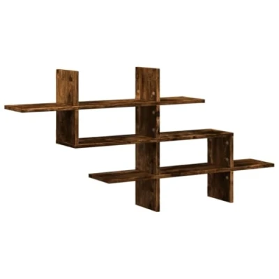 Afbeelding van vidaXL Wandschap 124,5x18x60,5 cm bewerkt hout gerookt eikenkleurig