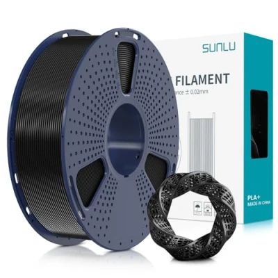 Afbeelding van SUNLU PLA Plus Filament 1.75mm for 3D Printer &amp; Pens, 1KG (2.2LBS) PLA+ Tolerance Accuracy +/ 0.02 mm, Black