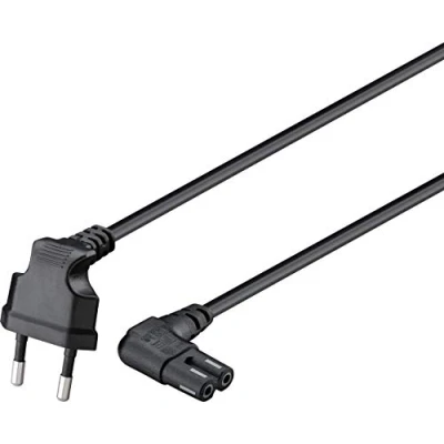Afbeelding van Goobay Stroomkabel met C7 / 8 vormige plug haaks zwart (voor o.a. Sonos) 3 meter