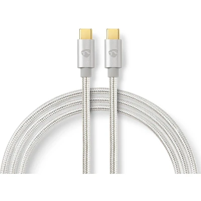 Afbeelding van USB C naar kabel 1 meter 3.1 (Nylon, Zilver)