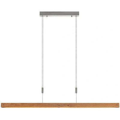 Afbeelding van Lindby Alimara LED hanglamp, hout, lengte 138 cm