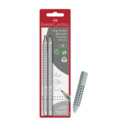 Afbeelding van Faber Castell jumbo Grip HB potlood (2 potloden + gum)
