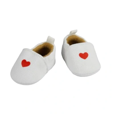 Afbeelding van Heless 530 Chaussons pour poupées en blanc et avec cœur, doudous de 38 à 45 cm