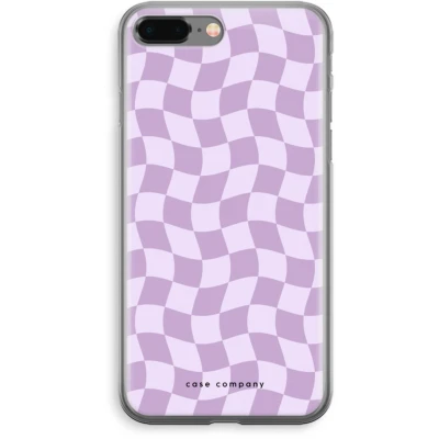 Afbeelding van Case Company® hoesje geschikt voor iPhone 8 Plus Grid Paars Soft Cover Telefoonhoesje Bescherming aan alle Kanten en Schermrand