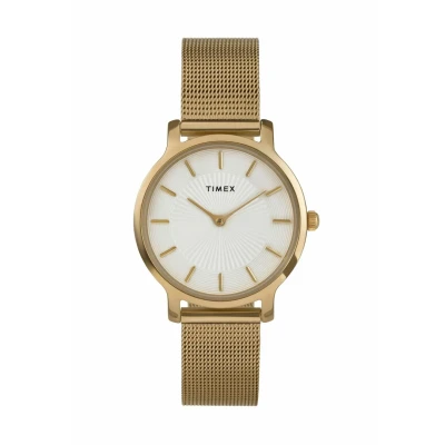 Afbeelding van Timex Transcend Quartz Analoog Horloge Gouden Toon Kast: 100% Loodarm Messing Armband: Roestvrij Staal 34 TW2Y10200AJ, TW2Y10300AJ