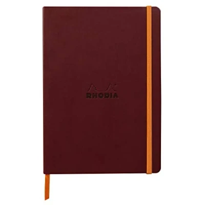 Afbeelding van RHODIA 117370C Notitieboek, zacht, wijnlijn, A5, 14,8 x 21 cm, gelinieerd, 160 pagina&#039;s, lichtbruin papier, 90 g/m², bladwijzer, elastische sluiting, omslag van kunstleer