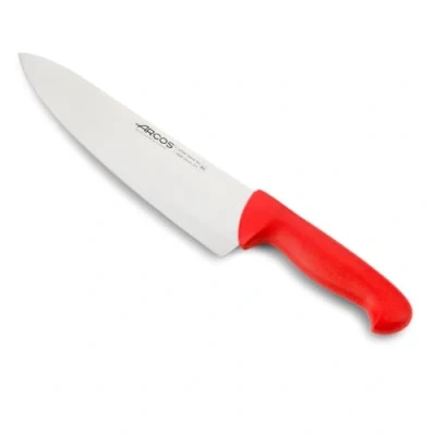Afbeelding van Arcos serie 2900 Koksmes Mes van nitrum staal met rood polypropyleen handvat Kleuridentificatiesysteem voor voedselveiligheid serie. Kleur: rood.