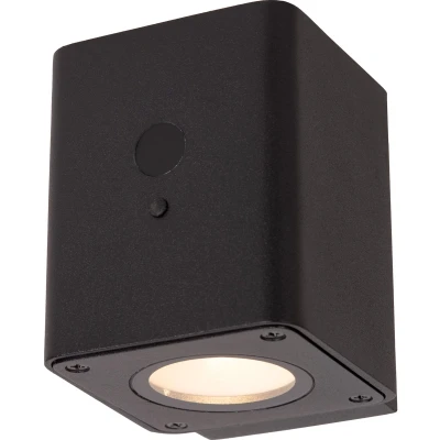 Afbeelding van Lucide RAMIN Wandlamp Zonne energie LED Dimb. 1x1W 2850K/3150K IP54 Dag/nacht sensor Zwart