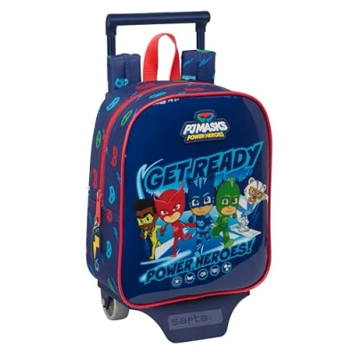 Afbeelding van Schoolrugzak met Wielen PJ Masks Ready Marineblauw 22 x 27 10 cm