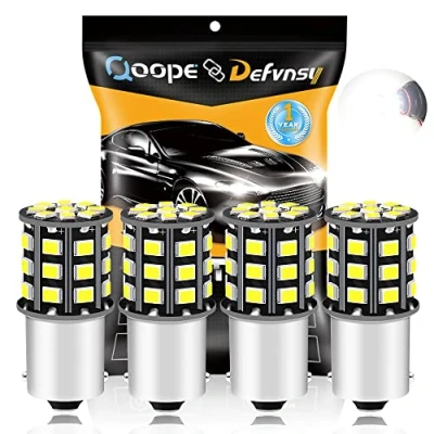 Afbeelding van DEFVNSY Pack van 4 1156 BA15S 1141 1003 P21W Super Helder Wit 12 24V DC 2835 33SMD LED lampen voor back up achteruitrijlichten, remlampen, interieur RV Camper verlichting