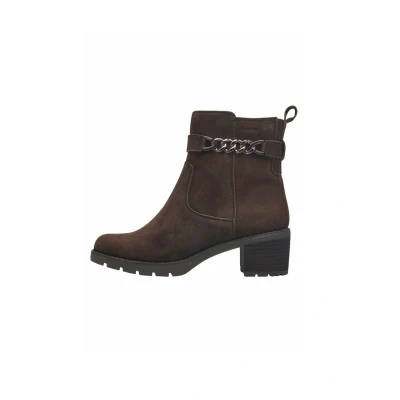 Afbeelding van Tamaris Enkellaarsjes met plateauzool, Dames, Maat: 36, Mocca suede Leer