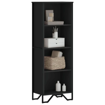 Afbeelding van Boekenkast 50x31x137,5 cm bewerkt hout zwart