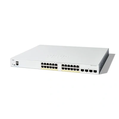 Image de Cisco Catalyst 1300 24FP 4X Commutateur C3 Géré 24 x 10/100/1000 (PoE+) + 4 10 Gigabit SFP+ Montable sur rack PoE+ (375 W)