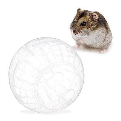 Afbeelding van Relaxdays 4x hamsterbal doorzichtig knaagdierspeelgoed loopbal kunststof 14cm