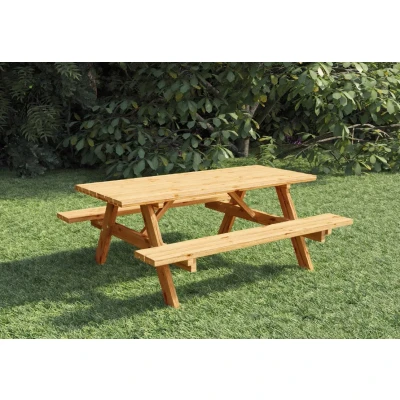 Afbeelding van Picknicktafel basis vuren bruin geimpregneerd 180 cm Tuindeco