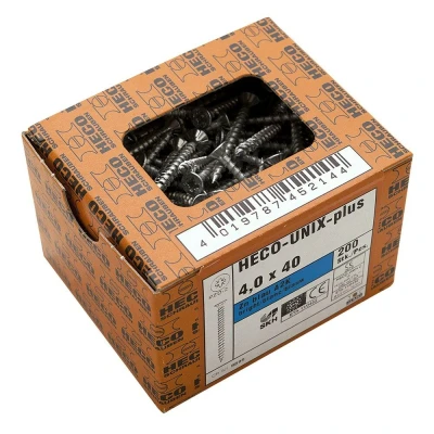 Afbeelding van Heco unix plus spaanplaatschroeven platkop 3 5x20 mm pozidriv verzinkt 200 st