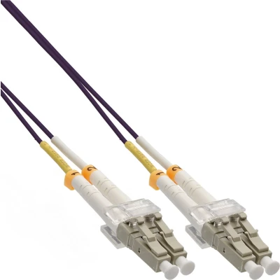 Afbeelding van Premium LC Duplex Optical Fiber Patch kabel Multi Mode OM4 paars / LSZH 2 meter