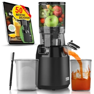 Afbeelding van LEBENLANG Best Juicer Sapcentrifuge, elektrische sapcentrifuge met receptenboek en 130 mm grote opening, perfect voor fruit, hele groenten 100% BPA vrij, groen