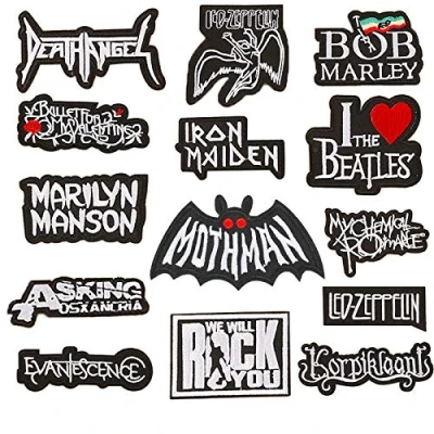 Afbeelding van geborduurde patch, 14 stuks, opstrijkbare patches, stickers, naaien, patch voor doe het zelf, kleding, jeans, T shirt, tassen, hoed