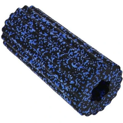 Afbeelding van Grote Foamroller 32 x 14 CM Blauw / Zwart Pilatesrol Professioneel Fitness Gym