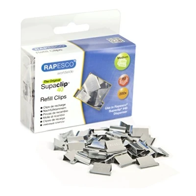 Afbeelding van Rapesco CP20040S Supaclip Navultangen van roestvrij staal, 40 stuks, 200 stuks
