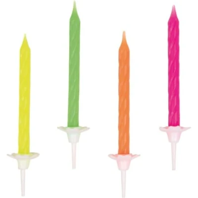 Afbeelding van Amscan Verjaardagskaarsjes Neon 10 Stuks
