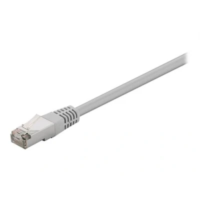 Image de goobay Cordon de raccordement RJ 45 (M) pour 2 m paire torsadée écrantée (F/UTP) CAT 5e moulé, rond, bloqué gris
