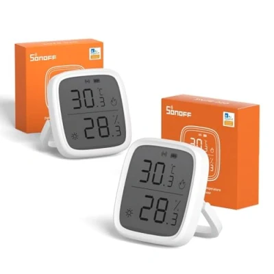 Afbeelding van SONOFF SNZB 02D Mini ZigBee temperatuur en vochtigheidssensor, hygrometer, binnenthermometer, lcd display, compatibel met Alexa/Google Home, 2 stuks