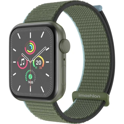 Afbeelding van imoshion Nylon⁺ bandje Geschikt voor Apple Watch 4, 5, 6, 7, 8, 9, 10, SE, Ultra (2) 44/45/46/49 mm Donkergroen One Size