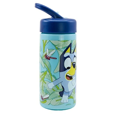 Image de Bluey Bouteille d&#039;eau de sport avec paille et poignée intégrée, 410 ml, bleu, Estándar, Décontractée