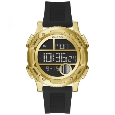Afbeelding van Guess Zwart Rubber Horloge voor Stijlvolle Gelegenheden