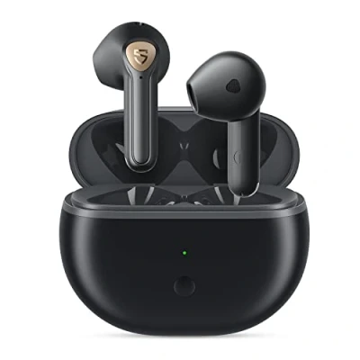 Afbeelding van SoundPEATS Draadloze hoofdtelefoon, bluetooth, hi res audio, codec, LDAC, half in ear, Bluetooth 5.3, app bediening, 14,2 mm driver, 20 uur speeltijd