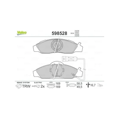 Afbeelding van Valeo Remblokset 598528