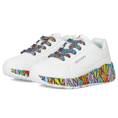 Afbeelding van Skechers Uno Lite Subtle Love Sneakers voor meisjes, Wit.