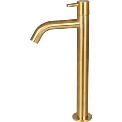 Afbeelding van Differnz Wastafelkraan Koudwaterkraan Hoog 28.5 x 11.5 cm Mat Goud