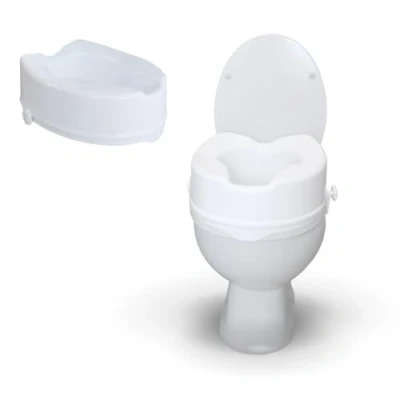 Afbeelding van Mobiclinic Titan Toiletverhoger 14 cm Zonder deksel Max 160 kg Toiletbril WC Verhoging Verstelbaar Wit Toiletzitting