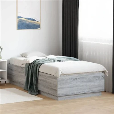 Afbeelding van vidaXL Bedframe met LED verlichting grijs sonoma eiken 100x200 cm