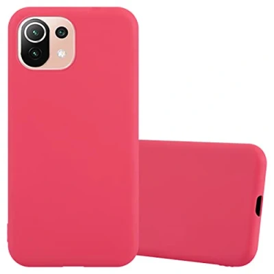 Afbeelding van Cadorabo Hoesje geschikt voor Xiaomi Mi 11 LITE (4G / 5G) NE in CANDY ROOD Beschermhoes gemaakt van flexibel TPU silicone Case Cover