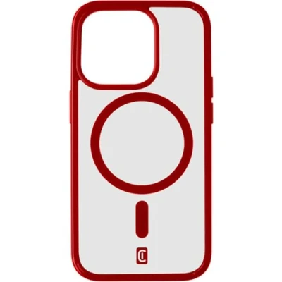Afbeelding van cellularline Pop Mag iPhone 15 Pro Max Transparante beschermhoes met gekleurde randen Compatibel het MagSafe ecosysteem Beschermde randen, knoppen en aansluitingen Rood