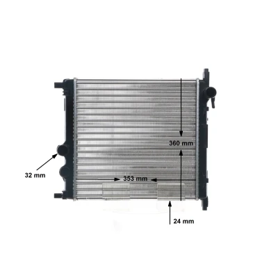 Afbeelding van MAHLE ORIGINAL CR 831 001S Radiateur 352 360 32 Koelribben mechanisch gelast