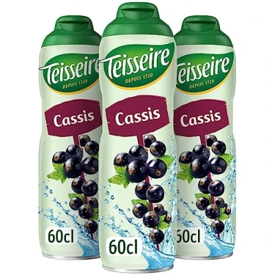 Image de Teisseire Sirop de Cassis pour Boisson Rafraîchissante, Cocktails, Bidon Recyclable 3x60cl