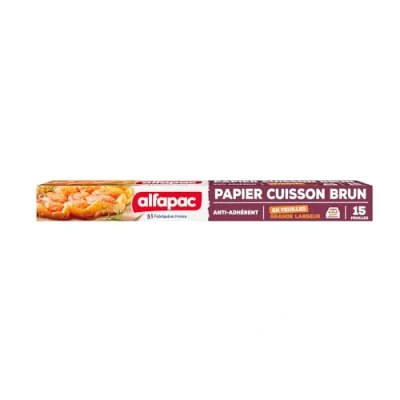 Afbeelding van Alfapac Natuurlijk bakpapier 15 vellen oorsprong Frankrijk gegarandeerd 2 stuks