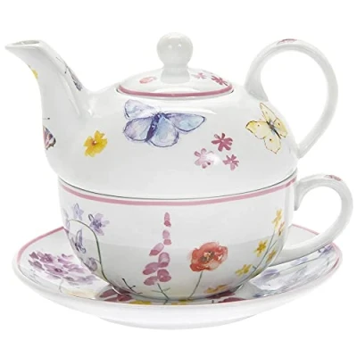 Afbeelding van Theepot tea for one Vlinder tuin