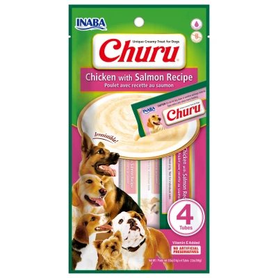 Afbeelding van Inaba Churu Dog Chicken With Salmon Recipe Hondensnacks 4 x 14 g
