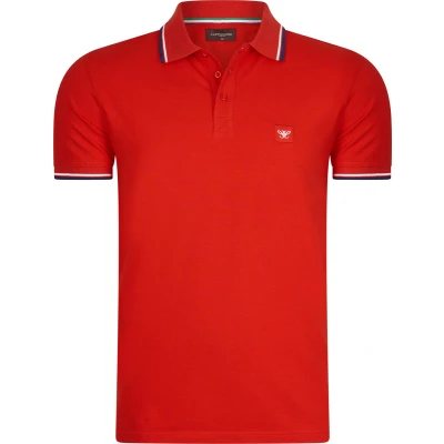 Afbeelding van Heren Applique Polo Rood Maat XXL Koopjedeal.nl Altijd de beste deal