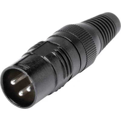 Afbeelding van Hicon HI X3CM M XLR connector Stekker, recht Aantal polen: 3 Zwart 1 stuk(s)