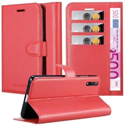Afbeelding van Cadorabo Hoesje geschikt voor Honor 9X PRO in KARMIJN ROOD Beschermhoes met magnetische sluiting, standfunctie en kaartvakje Book Case Cover Etui