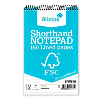 Afbeelding van Silvine Everyday FSC160 notitieboek, gelinieerd, 8 x 5, 160 pagina&#039;s, FSC gecertificeerd papier